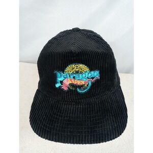 Vintage Eagle Corduroy Hat Paragon Aspen Leather Strapback Black Ski Snowboard